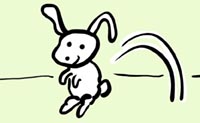 Illustrazione di coniglio che saltella